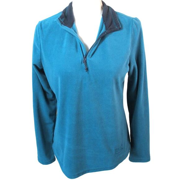 Everlast Women's Blue Long Sleeve 1/4 Zip Fleece Shirt Size Medium - Picture 1 of 11